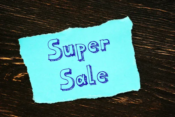 Foto Conceitual Sobre Super Sale Com Frase Escrita — Fotografia de Stock