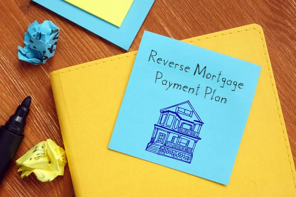 Financial concept about Reverse Mortgage Payment Plan with inscription on the sheet