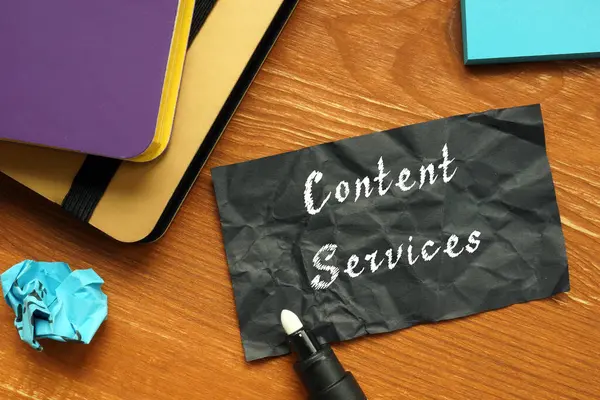 Financieel Concept Content Services Met Signatuur Het Papier — Stockfoto