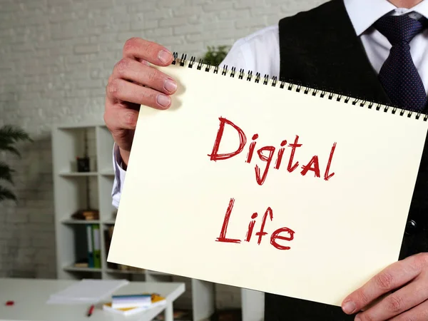 Business concept meaning Digital Life with sign on the piece of paper