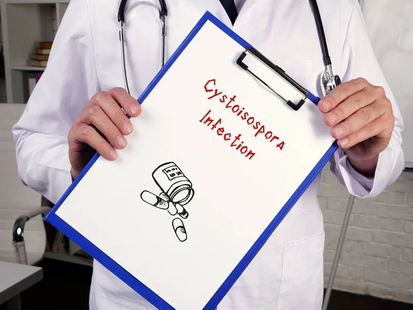 Concetto Assistenza Sanitaria Significato Cystoisospora Infezione Con Segno Sul Foglio — Foto Stock