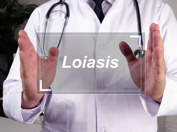 Ιατρική Έννοια Που Σημαίνει Loiasis Επιγραφή Στο Φύλλο — Φωτογραφία Αρχείου