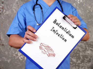 Sayfadaki ifade ile sağlık hizmetleri konsepti Balantidium enfeksiyonu
