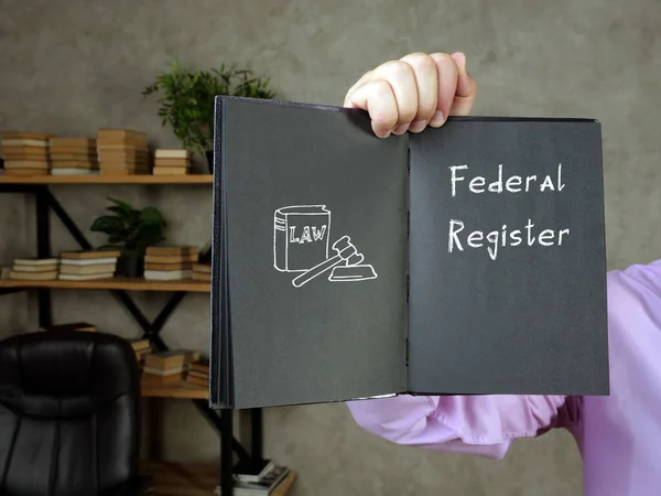 Federal Register Kifejezés Darab Papíron — Stock Fotó
