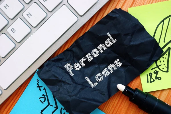 Business concept meaning Personal Loans with phrase on the sheet