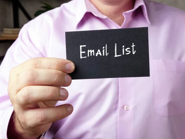 Koncepcja Biznesowa Oznacza Email List Znakiem Kartce Papieru — Zdjęcie stockowe