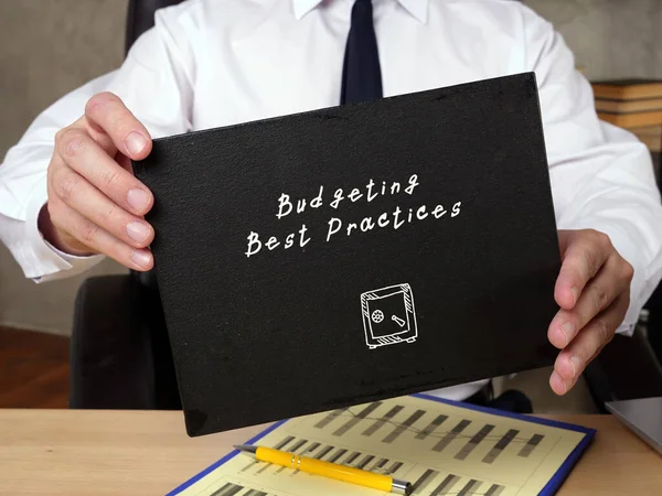 Financial Concept Meaning Budgeting Best Practices Phrase Piece Paper — Stock Photo, Image