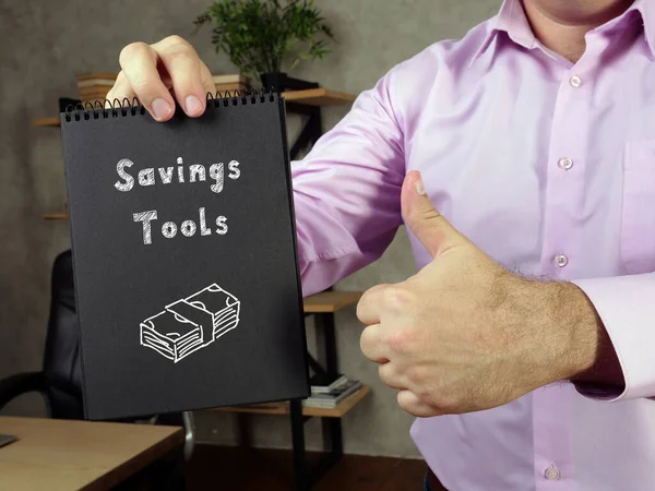 Concepto Negocio Sobre Savings Tools Con Inscripción Papel —  Fotos de Stock