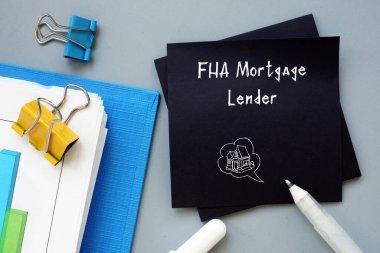 FHA İpotek Tefecisi anlamına gelen finansal konsept.