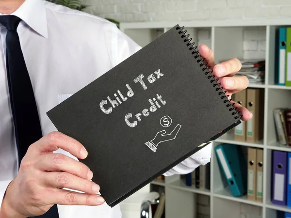 Pojęcie Finansowe Oznaczające Ulgę Podatkową Dla Dzieci Znakiem Stronie — Zdjęcie stockowe