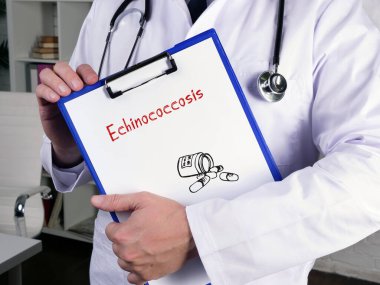 Sağlık sigortası kavramı, kağıtta yazılı olan Echinococcosis anlamına geliyor.