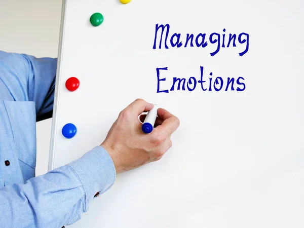 Financieel Concept Emoties Beheren Met Inscriptie Pagina — Stockfoto
