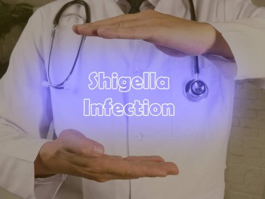 Kağıdın üzerinde Shigella enfeksiyonu işareti var.