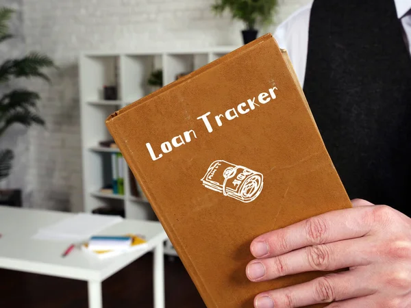 Business Concept Betekent Lening Tracker Met Teken Pagina — Stockfoto