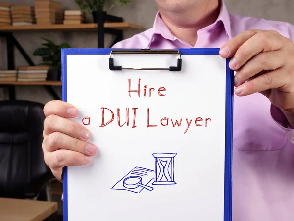 Business Concept Hire Dui Lawyer Inscription Sheet — Stock Photo, Image