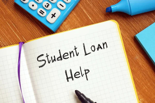 Student Loan Help inscription on the piece of paper
