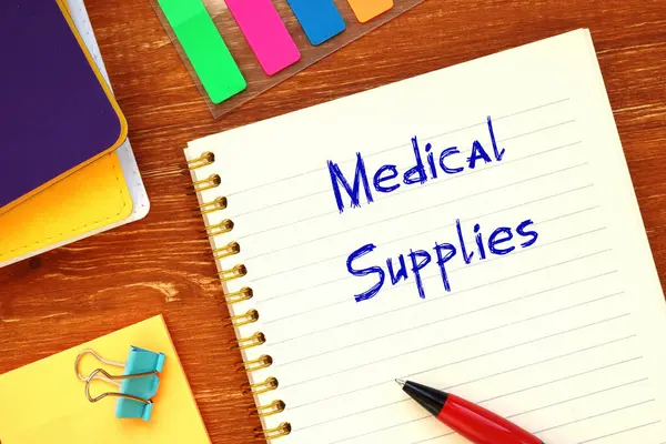 Medical Supplies Sign Piece Paper — 스톡 사진