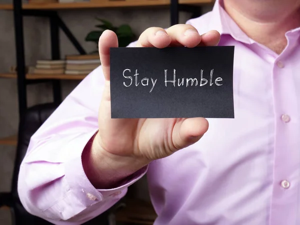 Foto Conceptual Sobre Stay Humble Con Texto Escrito Mano — Foto de Stock