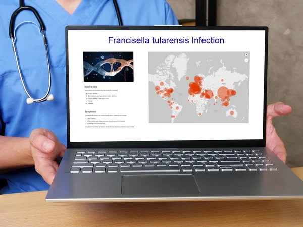 stock image Medical concept about Francisella tularensis Infection  with phrase on the piece of paper