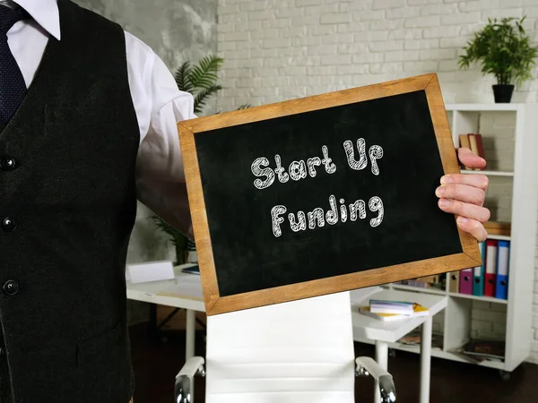 Επιχειρηματική Έννοια Σημαίνει Start Χρηματοδότηση Επιγραφή Στη Σελίδα — Φωτογραφία Αρχείου