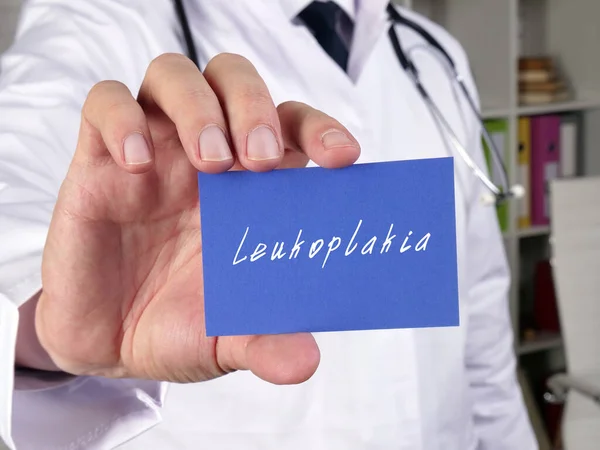 Gesundheitskonzept Über Leukoplakie Mit Schild Auf Dem Zettel — Stockfoto