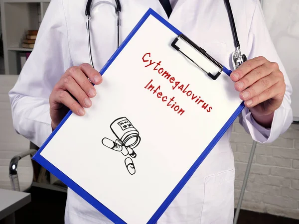 Koncepcja Opieki Zdrowotnej Oznaczająca Wirus Cytomegalii Zakażenie Frazą Kartce Papieru — Zdjęcie stockowe