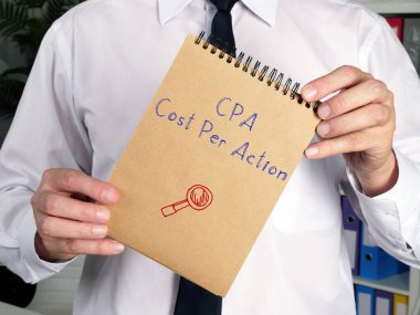 İş konsepti: CPA Cost Per Action k sayfasında imzalı
