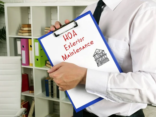 Business Concept Meaning Homeowner Association Hoa Exterior Maintenance Inscription Page — ストック写真