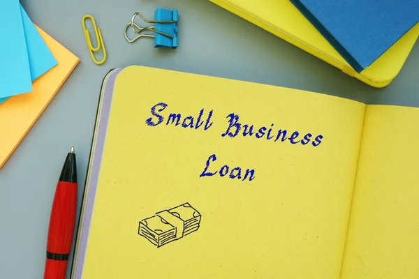 Obchodní Koncept Znamená Malé Podnikání Loan Znaménkem Listu — Stock fotografie