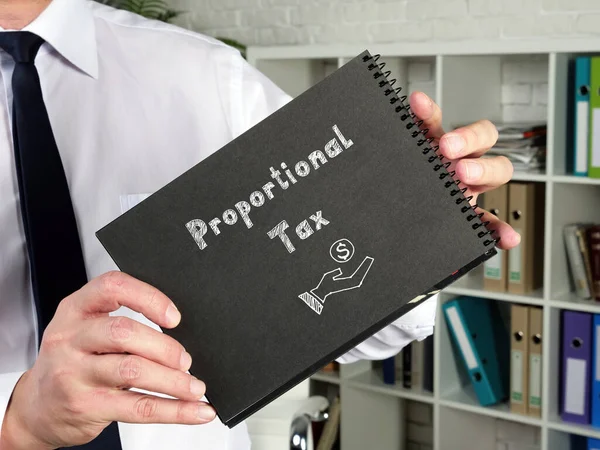 Concepto Financiero Sobre Impuesto Proporcional Con Inscripción Papel — Foto de Stock