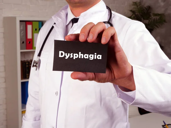Koncepcja Opieki Zdrowotnej Oznacza Dysfagia Połykania Problemów Zwrotem Kawałku Papieru — Zdjęcie stockowe