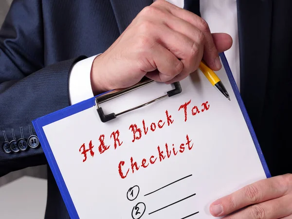 Block Tax Checklist Фраза Листе — стоковое фото