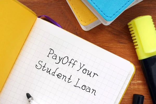 Financieel Concept Payoff Your Student Loan Met Zin Het Blad — Stockfoto