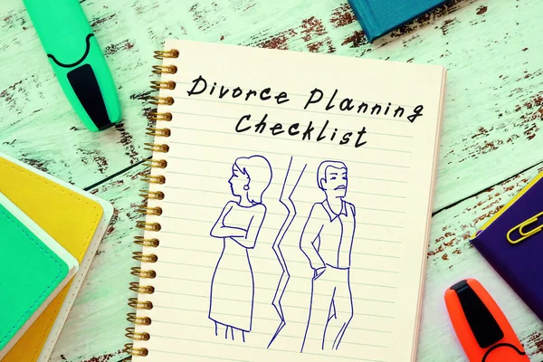 Divorce Planning Checklist Phrase Sheet — Stock Photo, Image