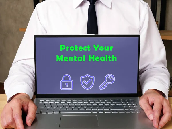 Protect Your Mental Health sign on the piece of paper