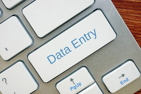 Concepto Negocio Que Significa Data Entry Con Signo Papel — Foto de Stock