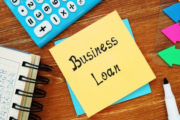 Business Concept Business Loan Napisem Kartce Papieru — Zdjęcie stockowe