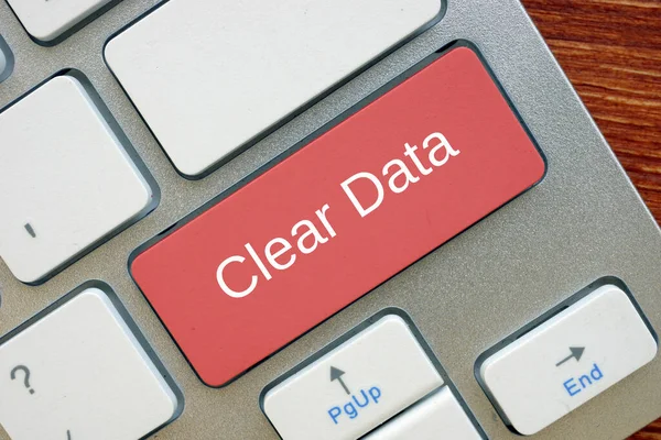 Foto Conceptual Sobre Clear Data Con Frase Escrita — Foto de Stock