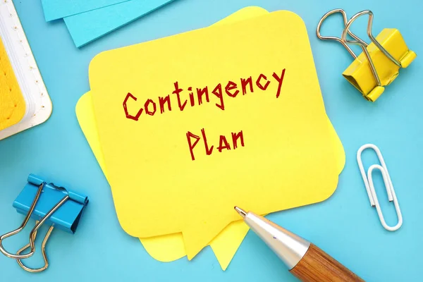 Contingency Plan sign on the page