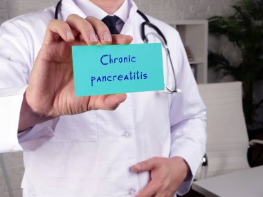 Medical concept meaning Chronic pancreatitis with inscription on the piece of paper clipart