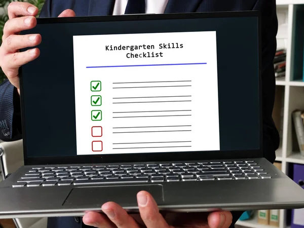 Förskolekunskaper Checklista Fras Papperet — Stockfoto