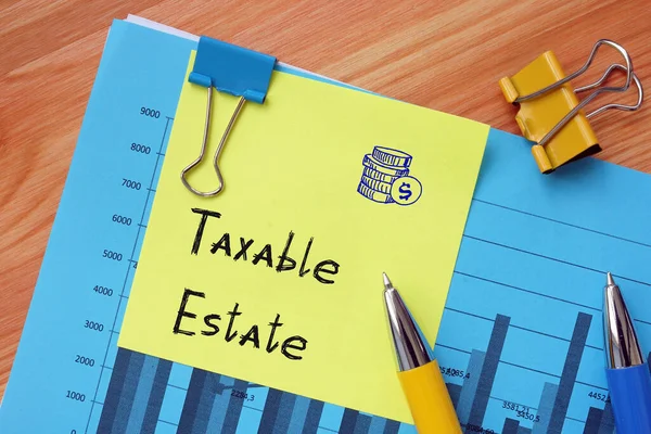 Business Concept Betekent Taxable Estate Met Inscriptie Pagina — Stockfoto