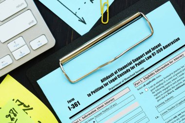 Finansal Destek ve Hukuki Gözaltı Dilekçesi Formu I-361 Resmi Kanun 97-359 Amerasya