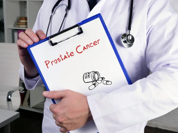 Concepto Médico Sobre Cáncer Próstata Con Signo Pedazo Papel — Foto de Stock