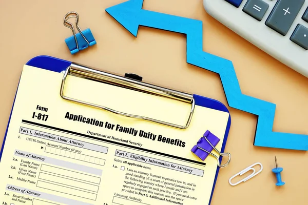 Form 817 Application Family Unity Benefits — Stock fotografie