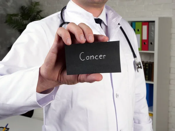 关于癌症的医学概念 单上有一句话 — 图库照片