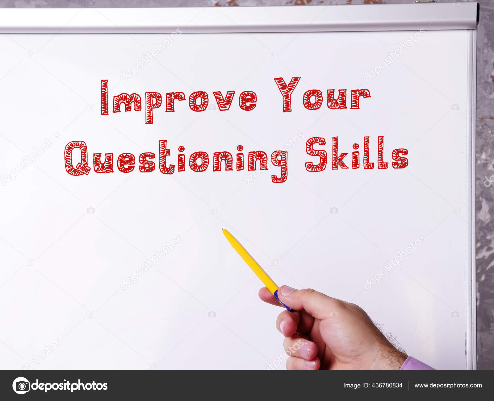 Motivational Concept Improve Your Questioning Skills Phrase Sheet Stock