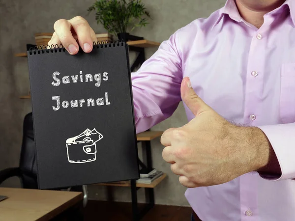 Savings Journal Assina Folha — Fotografia de Stock