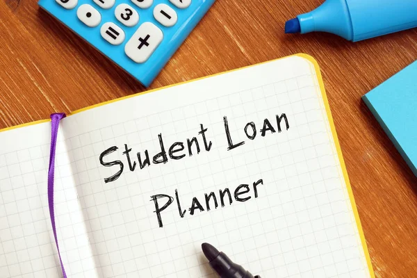 Financial concept about Student Loan Planner with inscription on the sheet