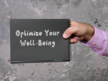 Motivasyon konsepti, kağıttaki cümleyle sağlığınızı optimize edin demek.